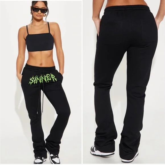 ❌SOLD❌❌ HP! 🎉 Sinner Graphic Wide Leg Pants 🖤 - Picture 5 of 6